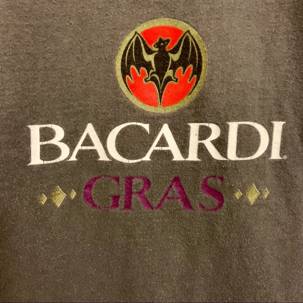 VINTAGE Mardi Gras "Bacardi Gras" Long Sleeve Shirt Sz Large New Orleans